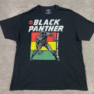 Black Panther T Shirt Men's 2XL Black Marvel Comics XXL